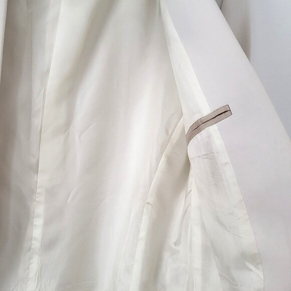 MANGO Suit Ivory Cropped Blazer I Size M, Open Front, Elegant Dressy Jacket - Picture 4 of 8